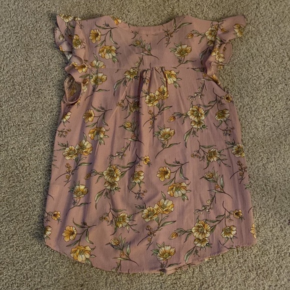 Pink Floral top with tie at neck, size small - Picture 4 of 5